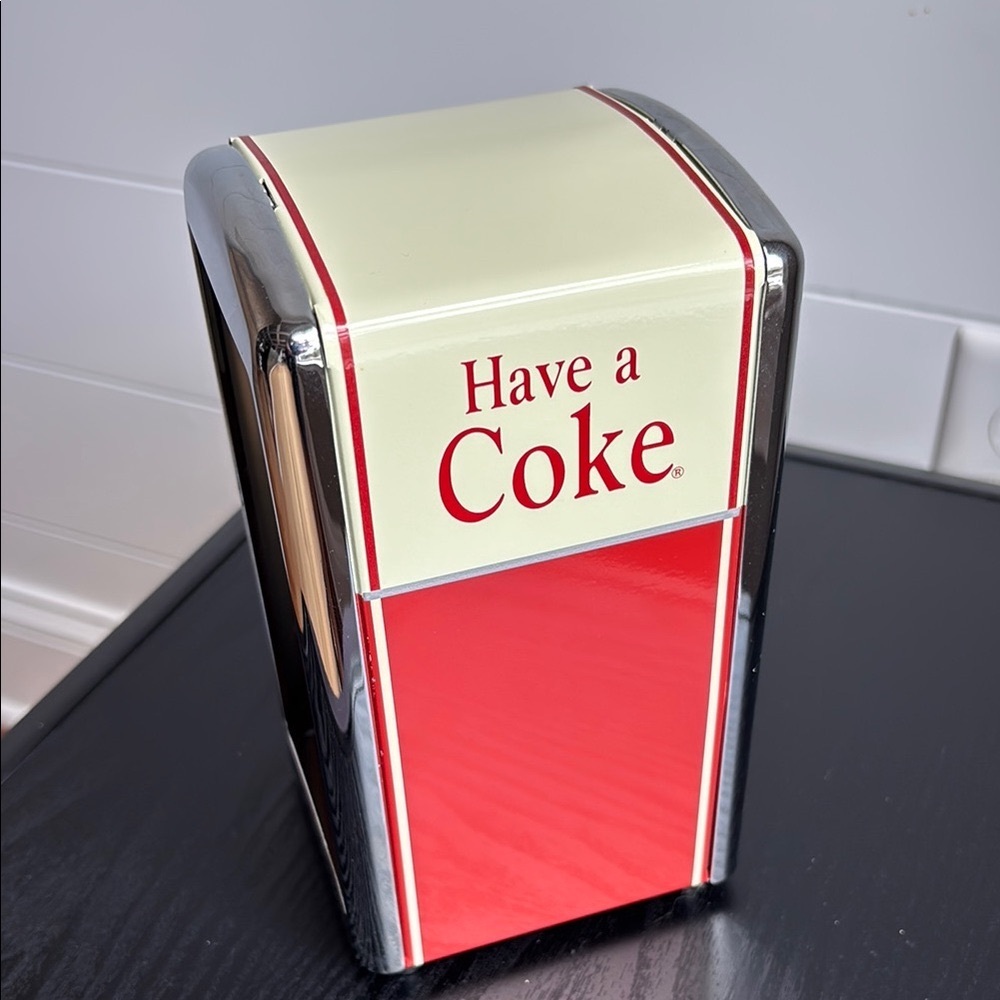 Coca-Cola Red and Cream Napkin Holder